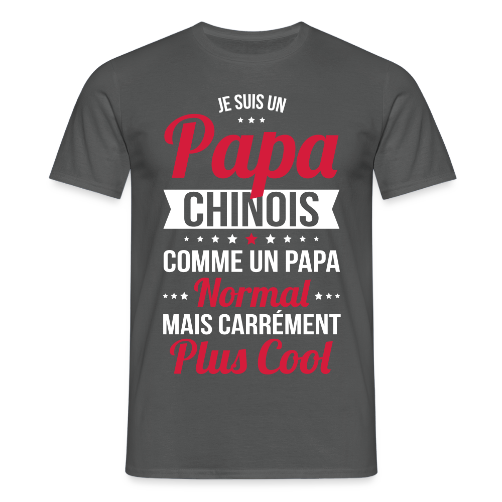 T-shirt Homme - Papa Chinois Plus Cool - charbon