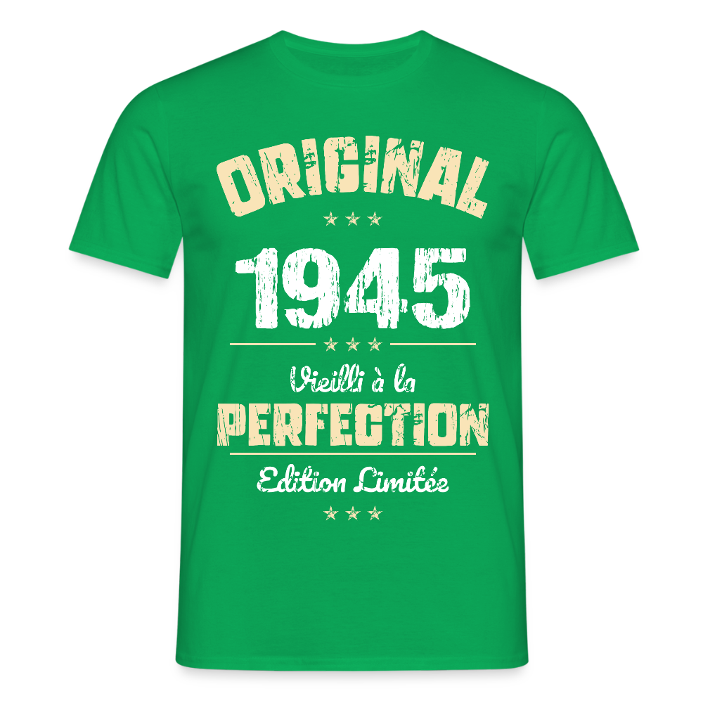 T-shirt Homme - Anniversaire 80 Ans - Original 1945 - vert