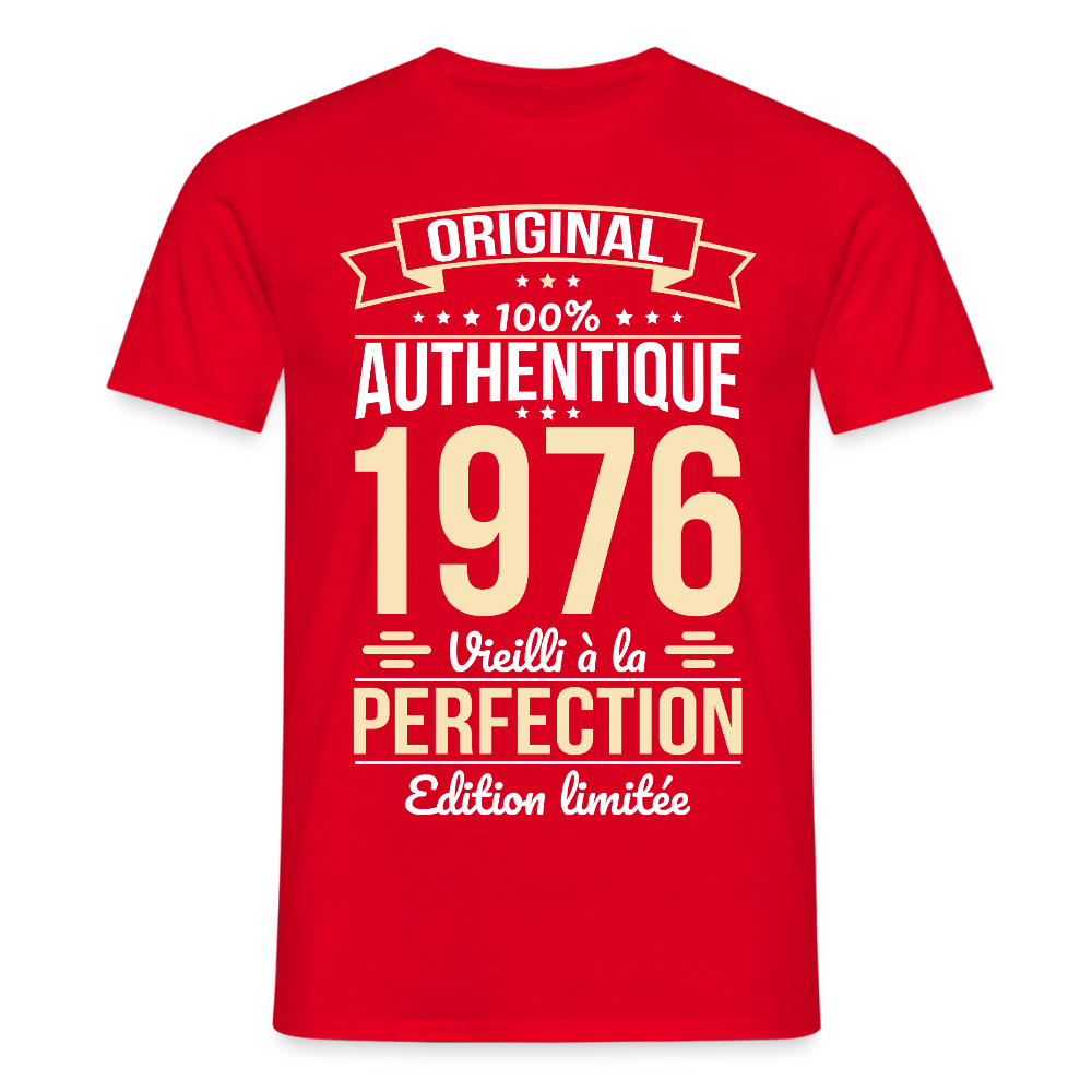 T-shirt homme anniversaire 50 ans – Édition limitée 1976 - rouge