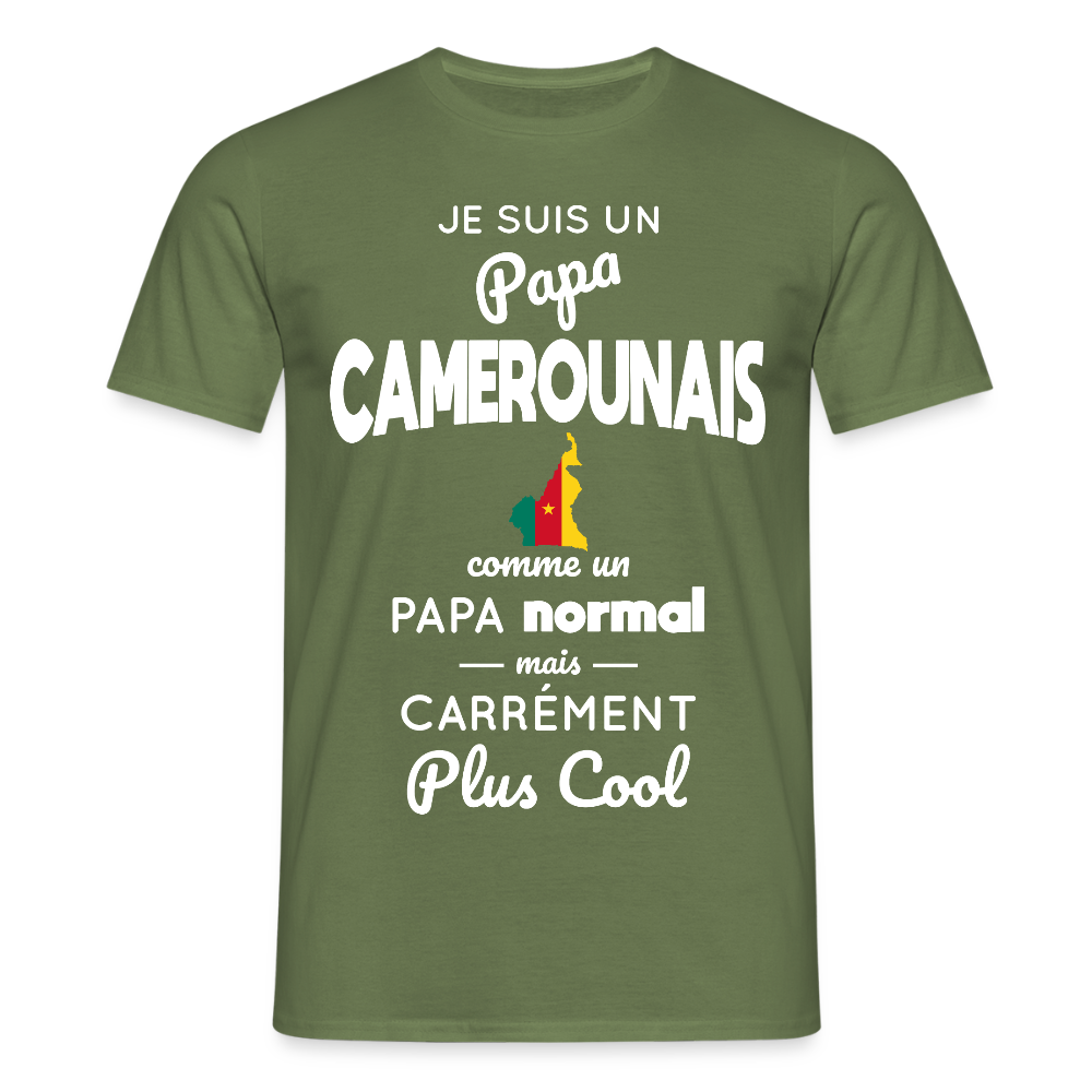 T-shirt Homme - Papa Camerounais Plus Cool - vert militaire