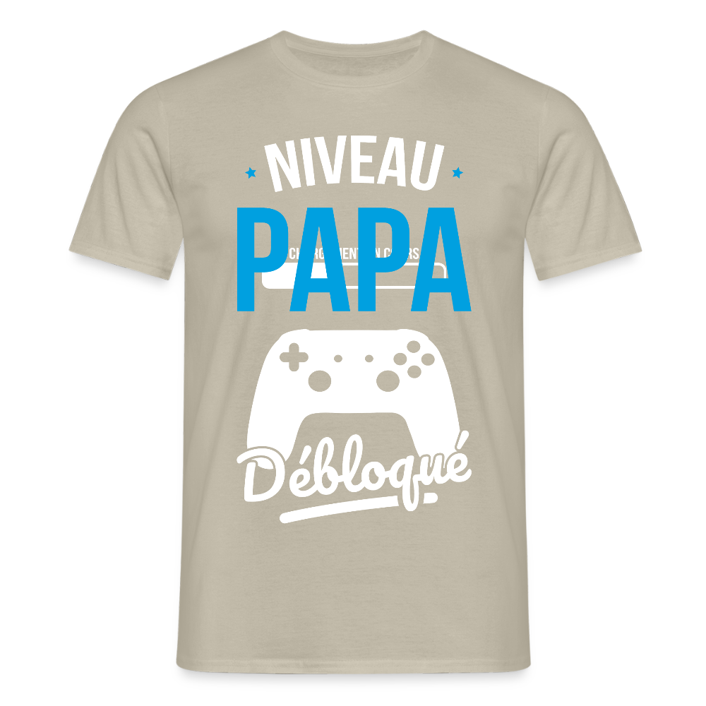 T-shirt Homme - Niveau Papa Débloqué - beige sable