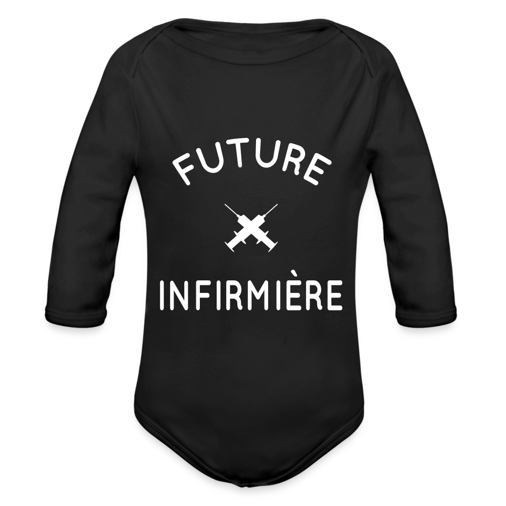 Body Bébé bio manches longues - Future infirmière - noir