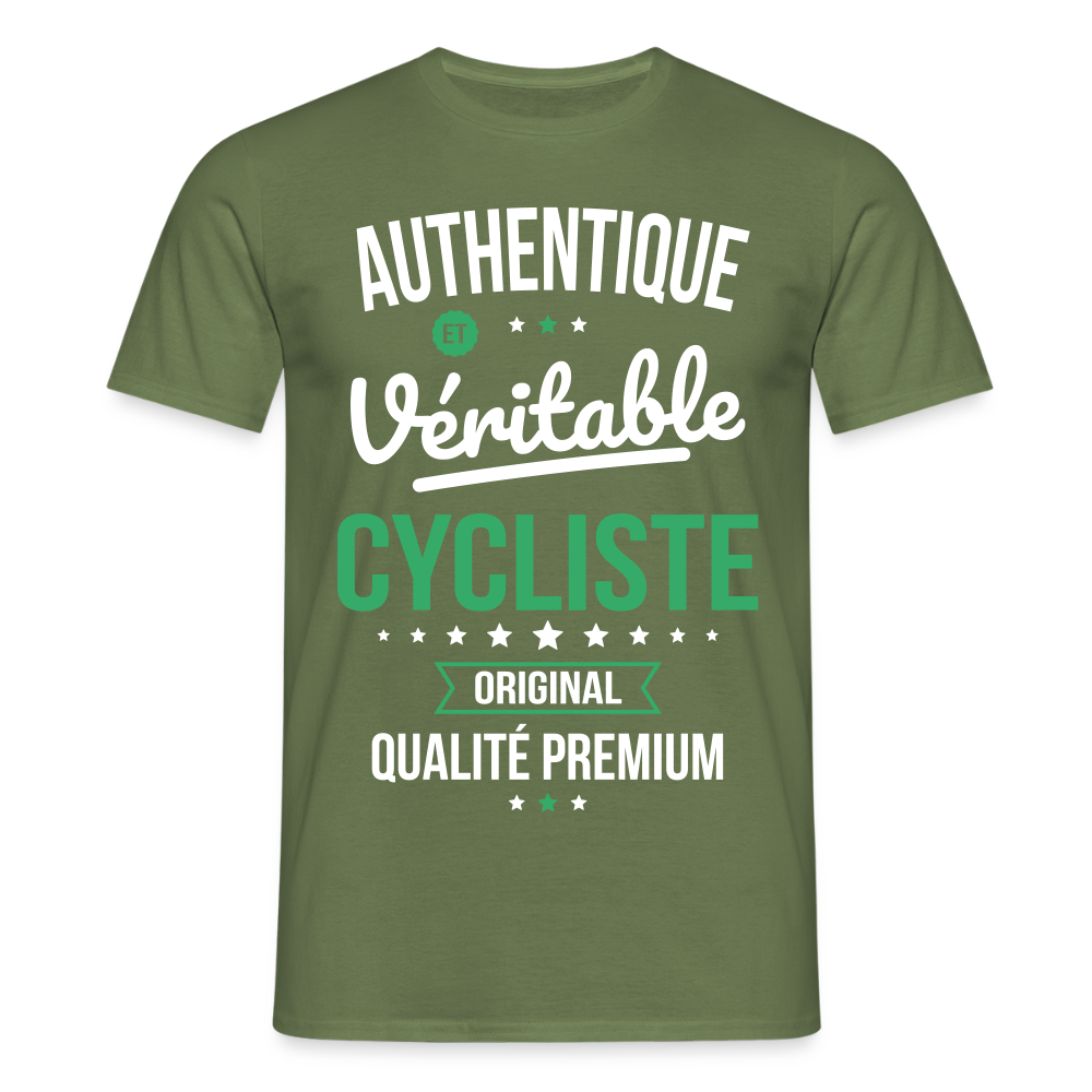 T-shirt Homme - Authentique et véritable Cycliste - vert militaire