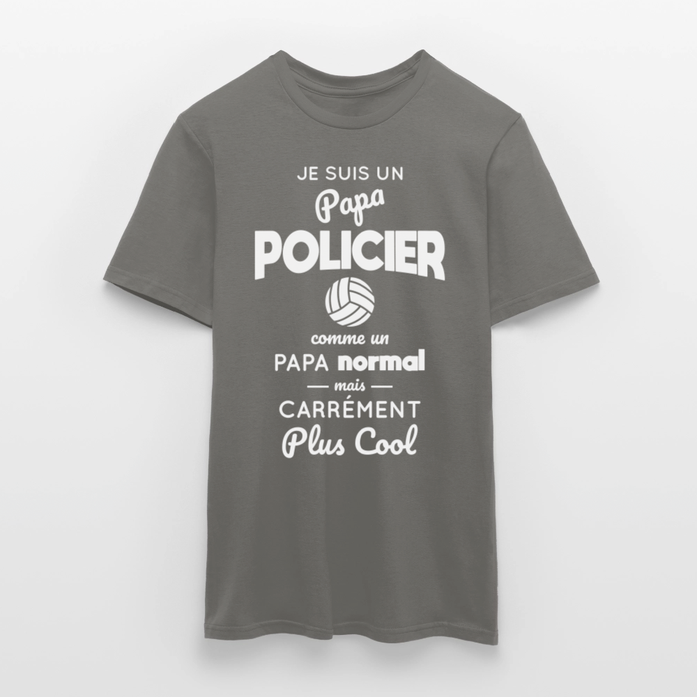 T-shirt Homme - Papa policier plus cool - gris graphite