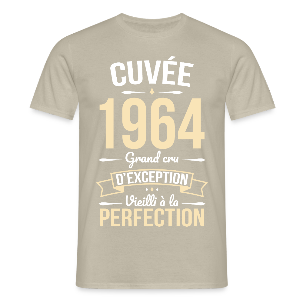 T-shirt Homme - Anniversaire 61 Ans - Cuvée 1964 - beige sable
