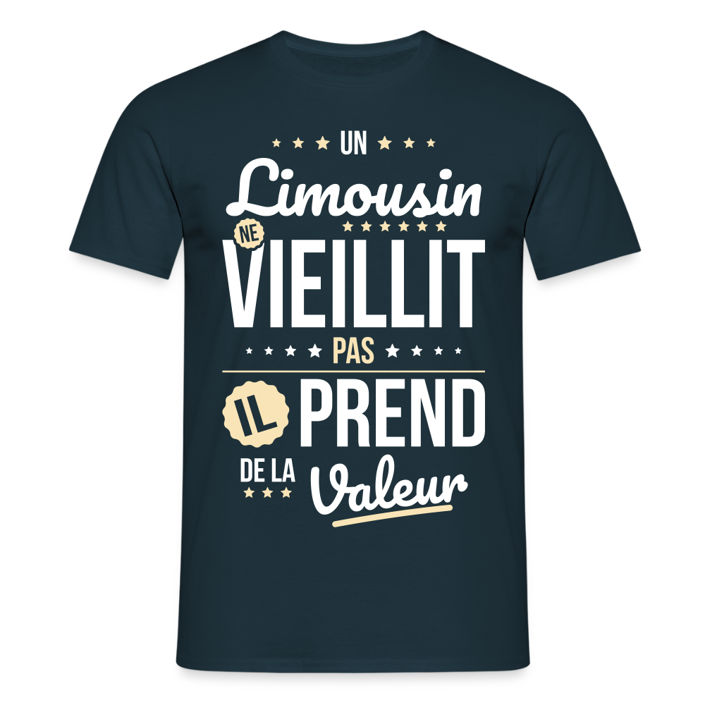 T-shirt Homme - Un Limousin ne vieillit pas - marine