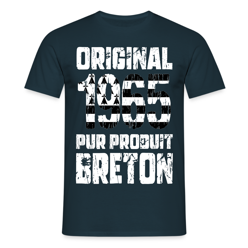 T-shirt Homme - Anniversaire 60 Ans - Original 1965 - Pur produit Breton - marine