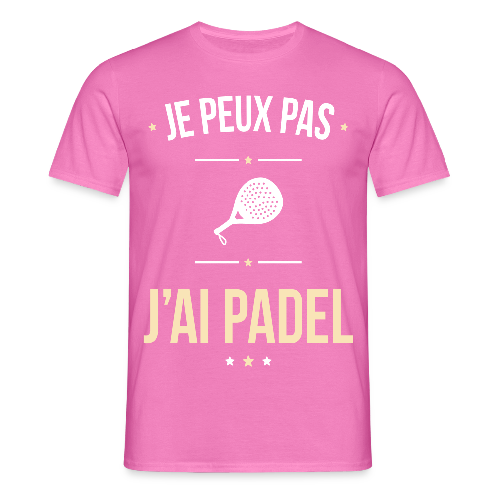 T-shirt Homme - Je peux pas j'ai Padel - rose