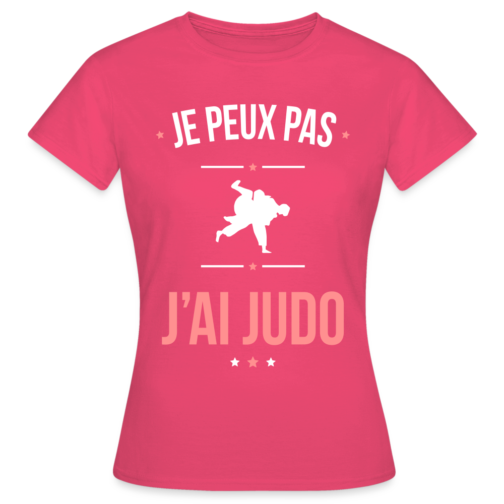 T-shirt Femme - Je peux pas j'ai Judo - rose azalée