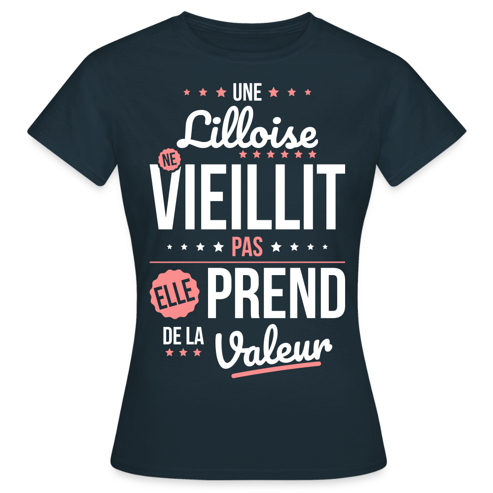 T-shirt Femme - Une Lilloise ne vieillit pas - marine