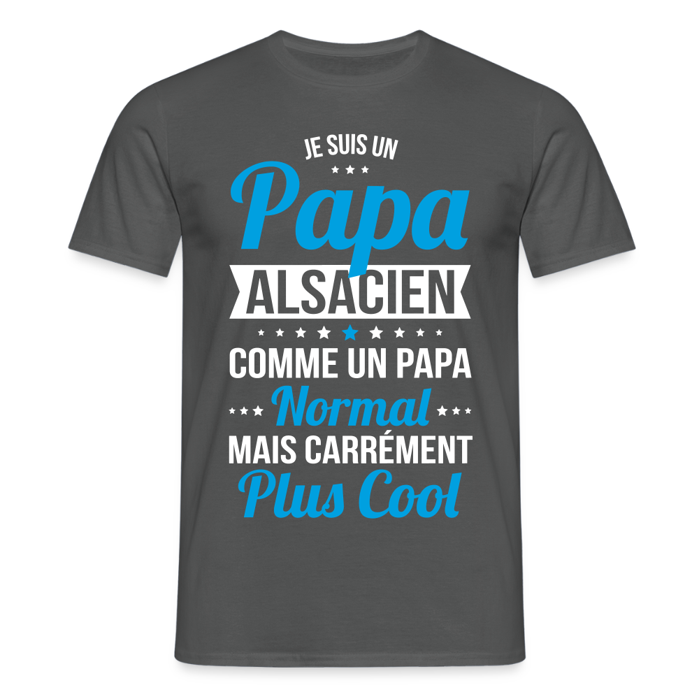T-shirt Homme - Papa Alsacien Plus Cool - charbon