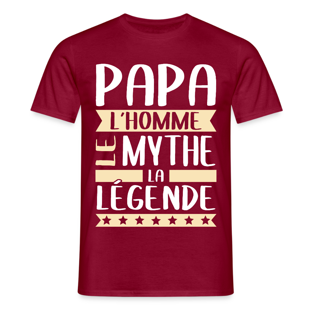 T-shirt Homme - Papa L'Homme le Mythe la Légende - rouge brique