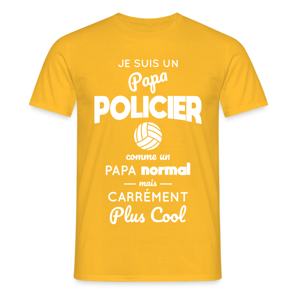 T-shirt Homme - Papa policier plus cool - jaune