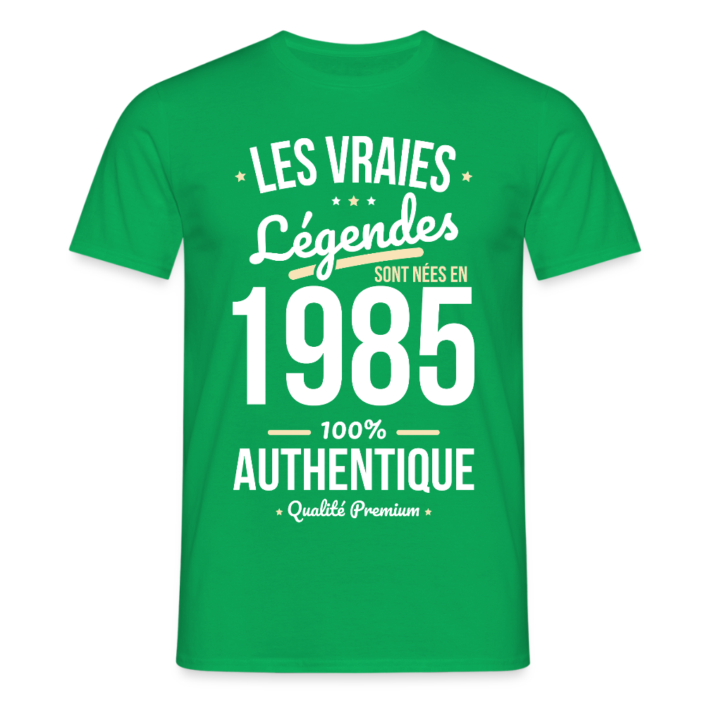 T-shirt Homme - Anniversaire 40 Ans - Les vraies Légendes sont nées en 1985 - vert