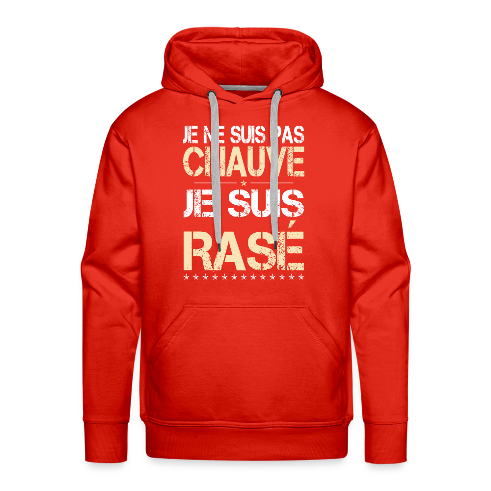 Sweat à capuche Premium Homme - Je ne suis pas chauve - rouge