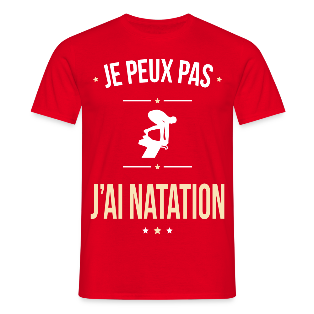 T-shirt Homme - Je peux pas j'ai Natation - rouge