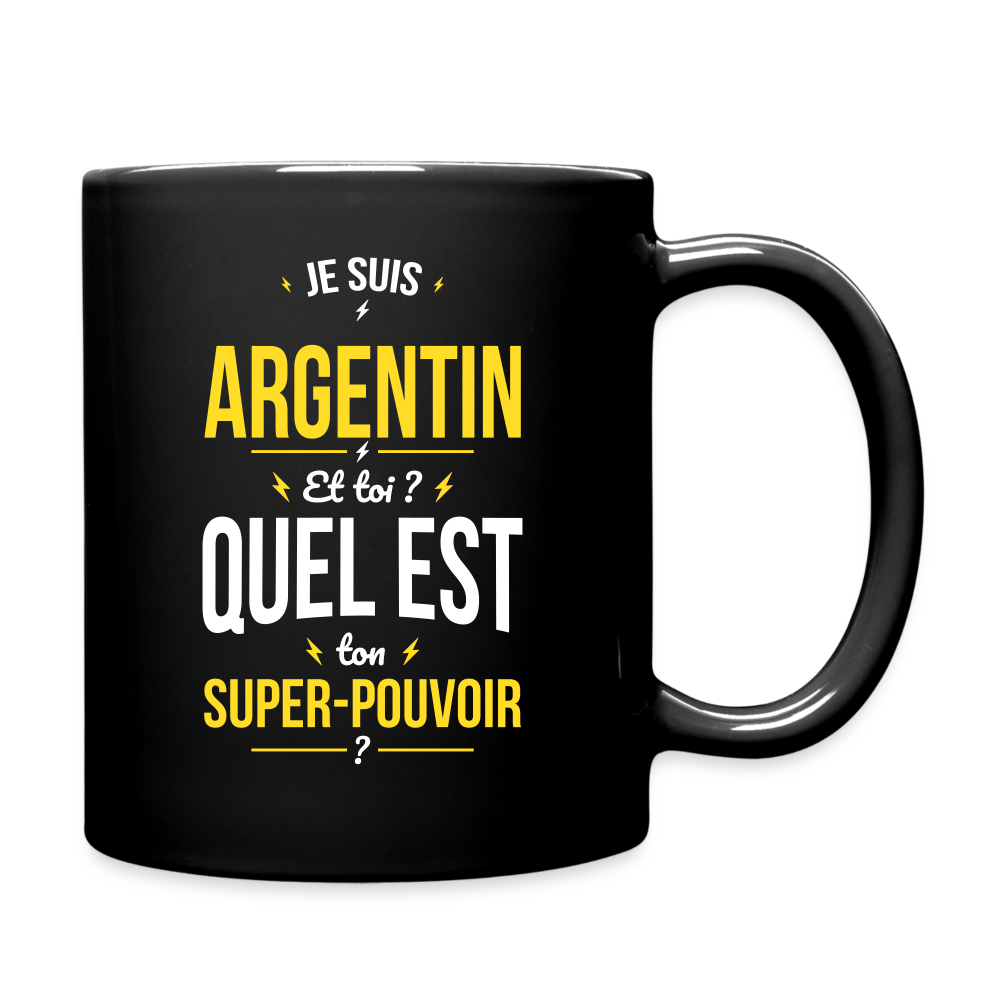 Mug uni - Je suis Argentin - Super-pouvoir - noir