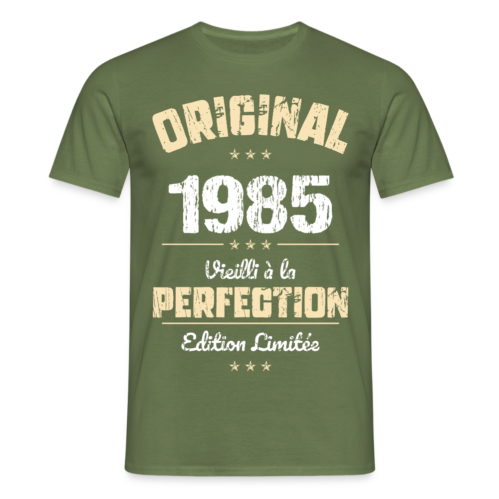 T-shirt Homme - Anniversaire 40 Ans - Original 1985 - vert militaire