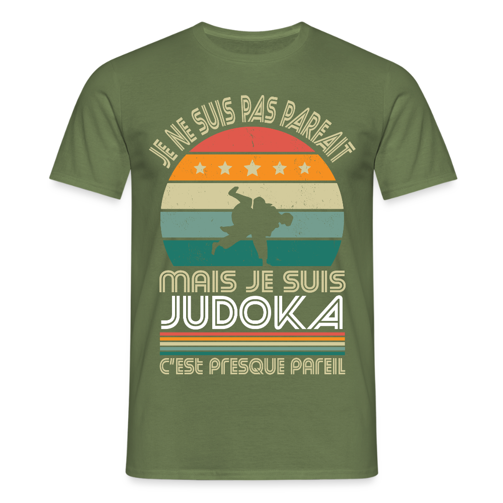 T-shirt Homme - Je ne suis pas parfait mais je suis Judoka - vert militaire