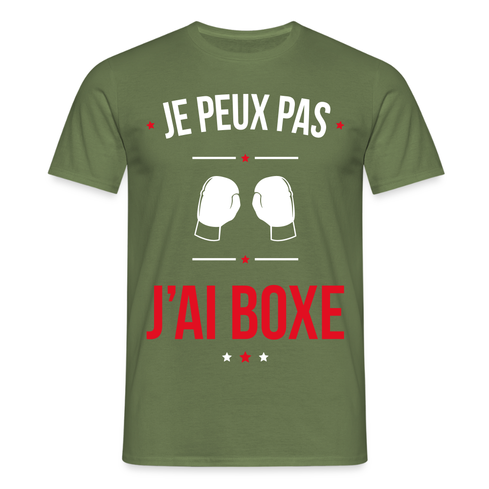 T-shirt Homme - Je peux pas j'ai Boxe - vert militaire