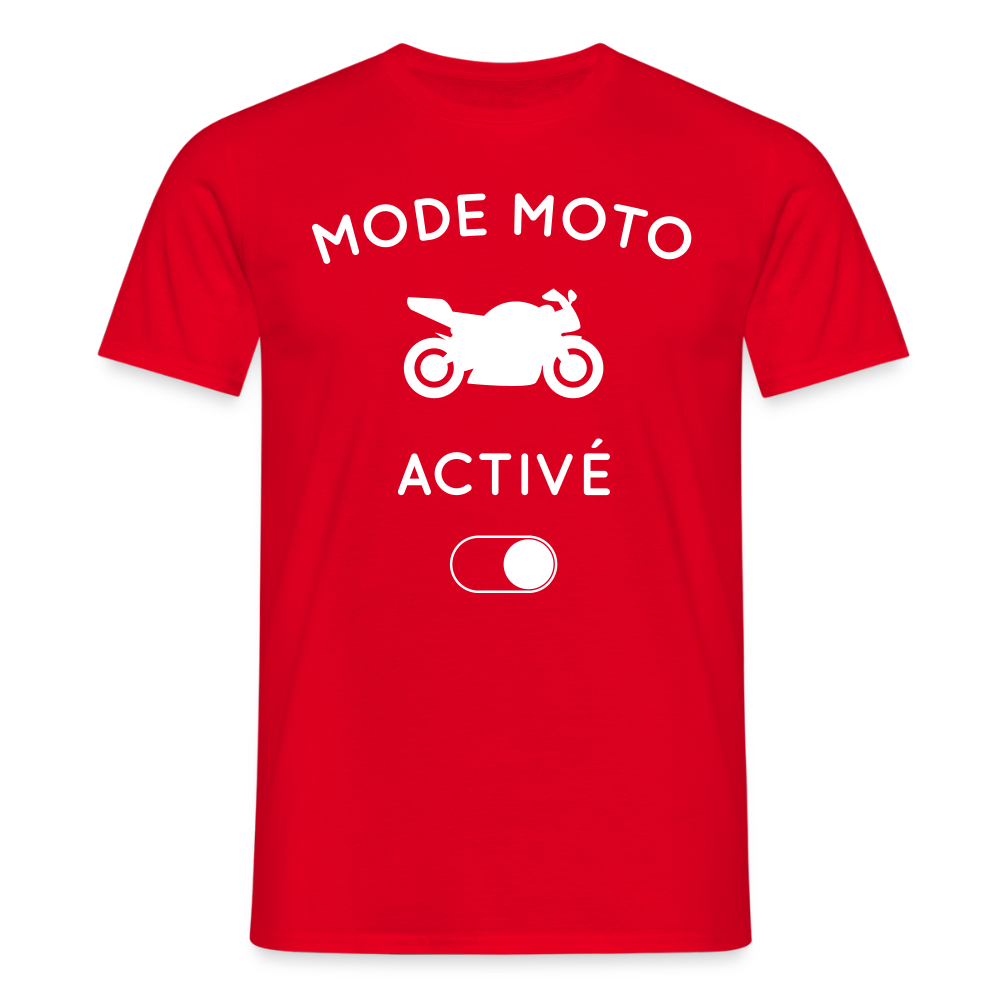 T-shirt Homme - Mode moto activé - rouge