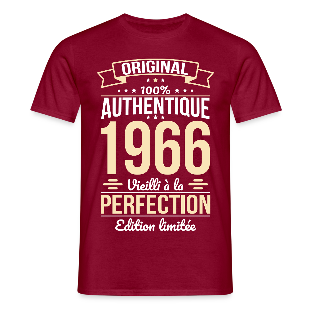T-shirt anniversaire homme 60 ans – Original 1966 - rouge brique