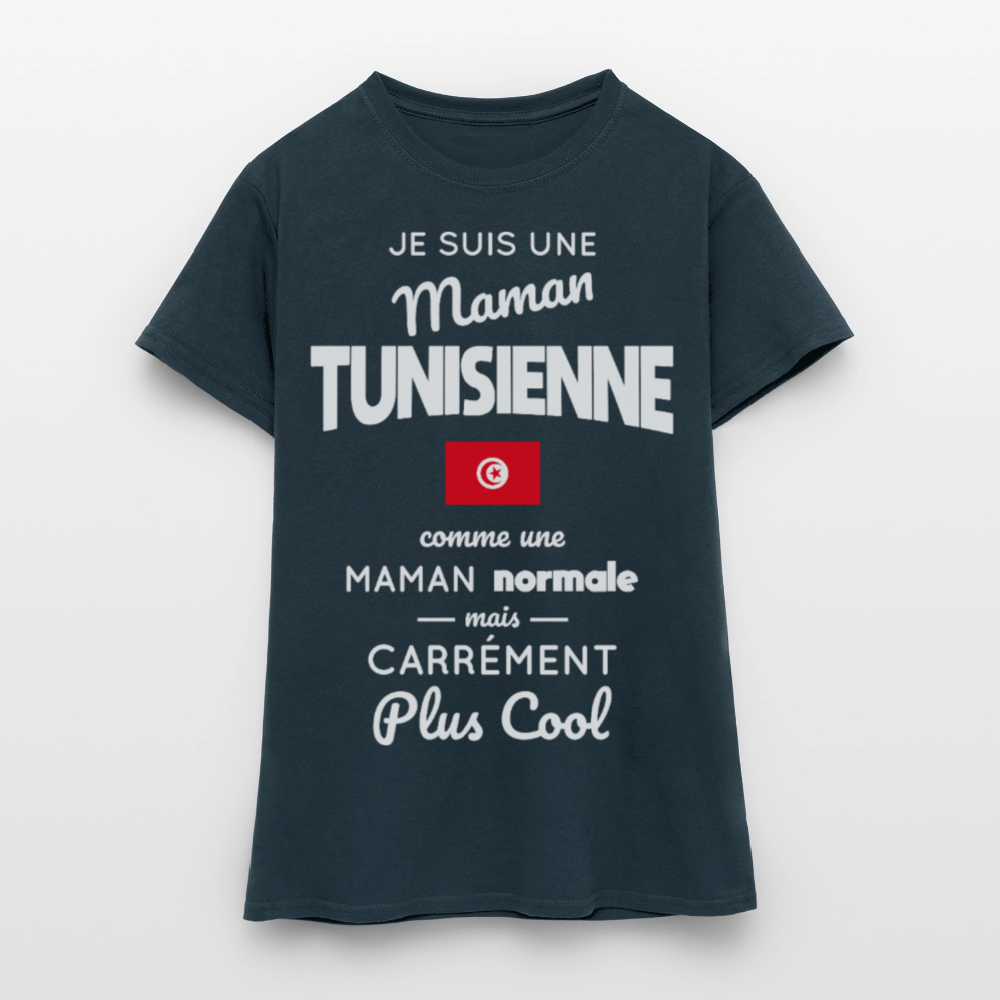 T-shirt Femme - Maman Tunisienne plus cool - marine