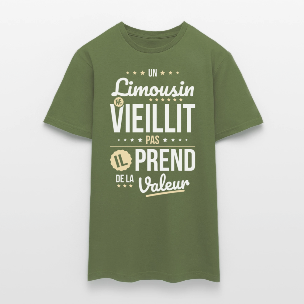 T-shirt Homme - Un Limousin ne vieillit pas - vert militaire