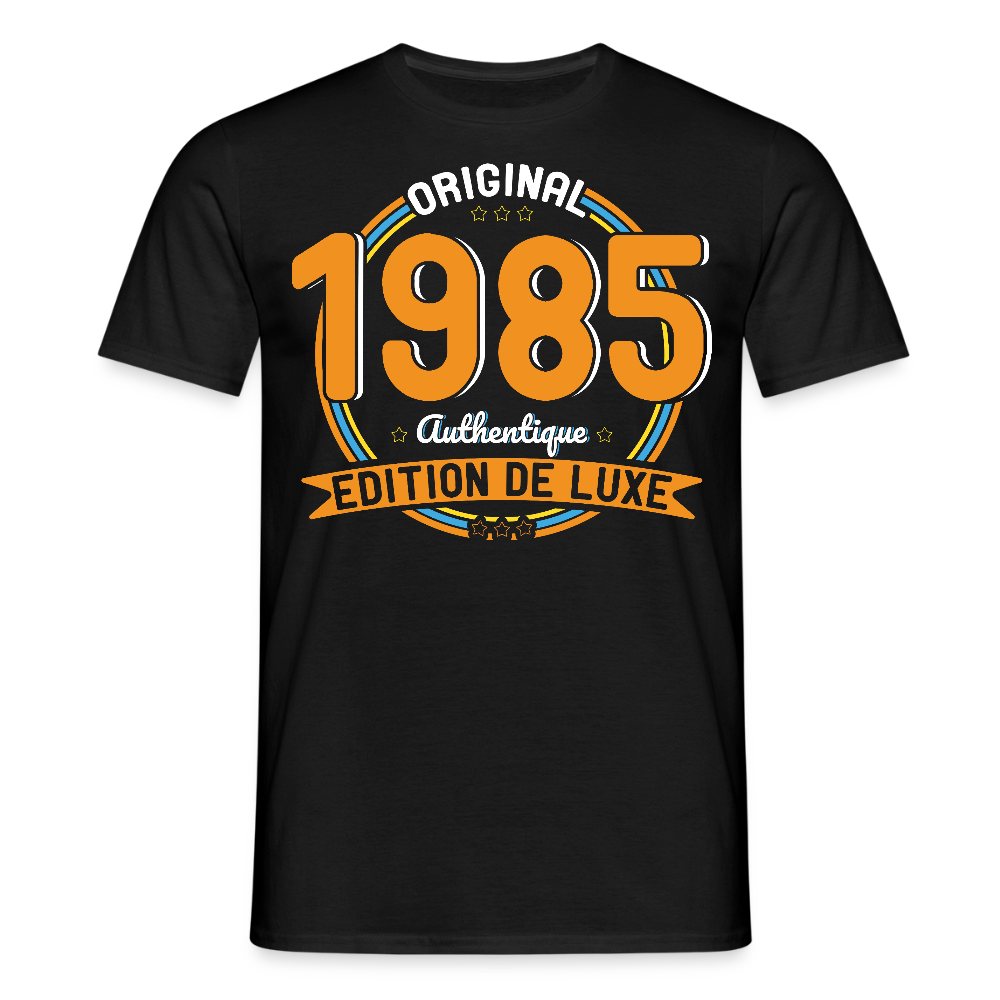 T-shirt Homme - Anniversaire 40 Ans - Original 1985 Authentique - noir