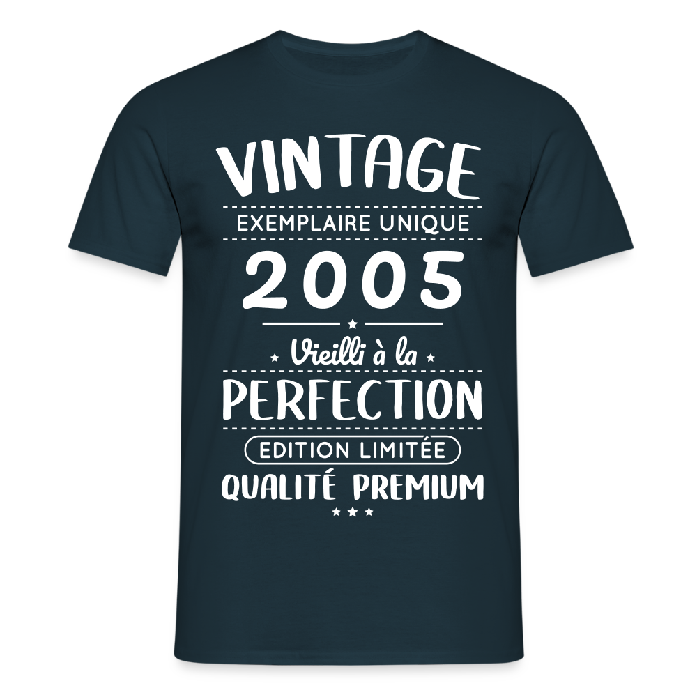 T-shirt Homme - Anniversaire 20 Ans - Vintage 2005 - marine