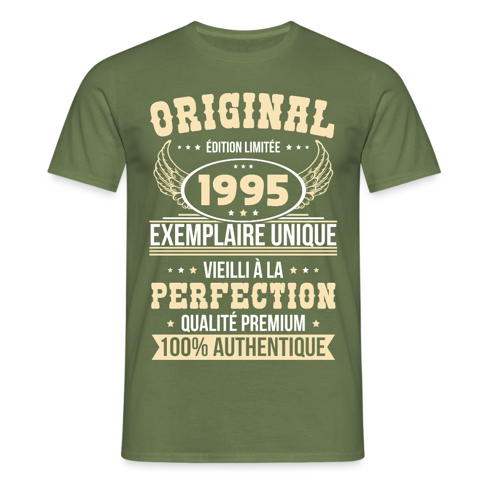 T-shirt Homme - Anniversaire 30 Ans - Original 1995 - vert militaire