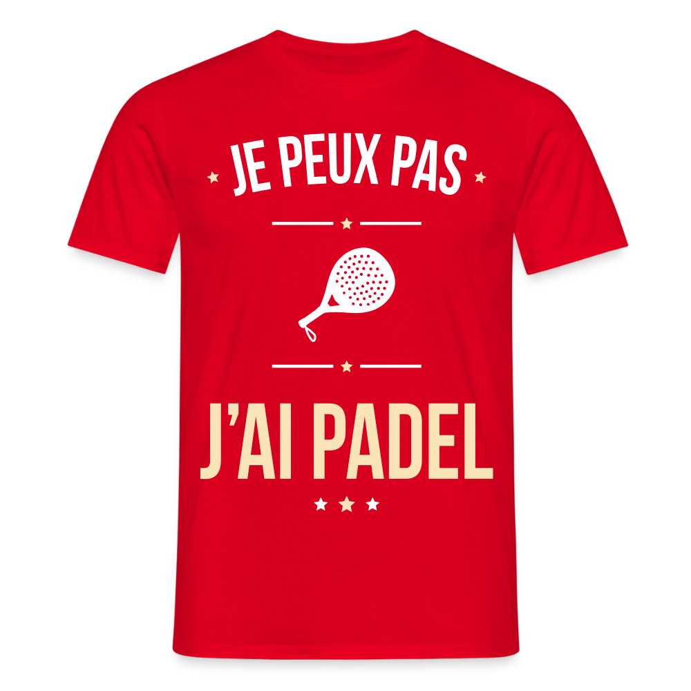 T-shirt Homme - Je peux pas j'ai Padel - rouge