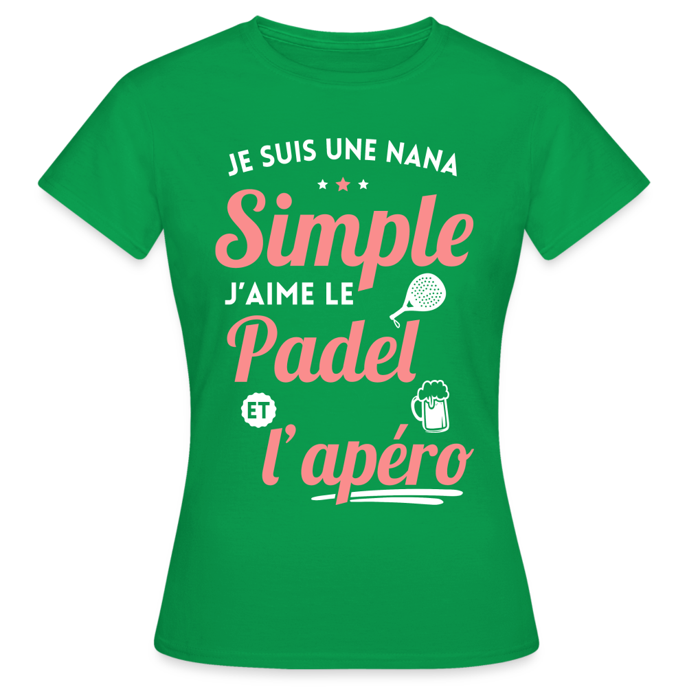 T-shirt Femme - J'aime le padel et l'apéro - vert