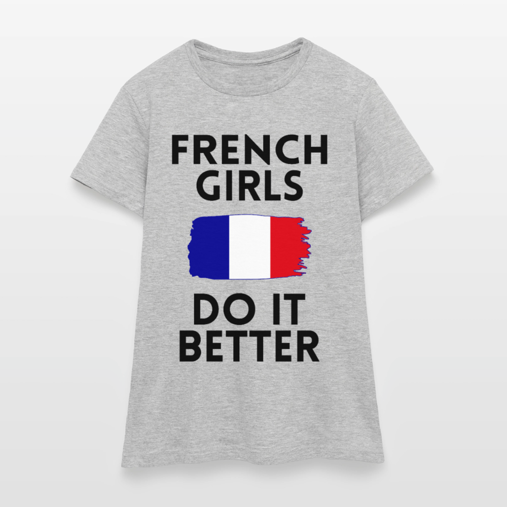 T-shirt femme coloris clair - French Girls Do It Better - gris chiné