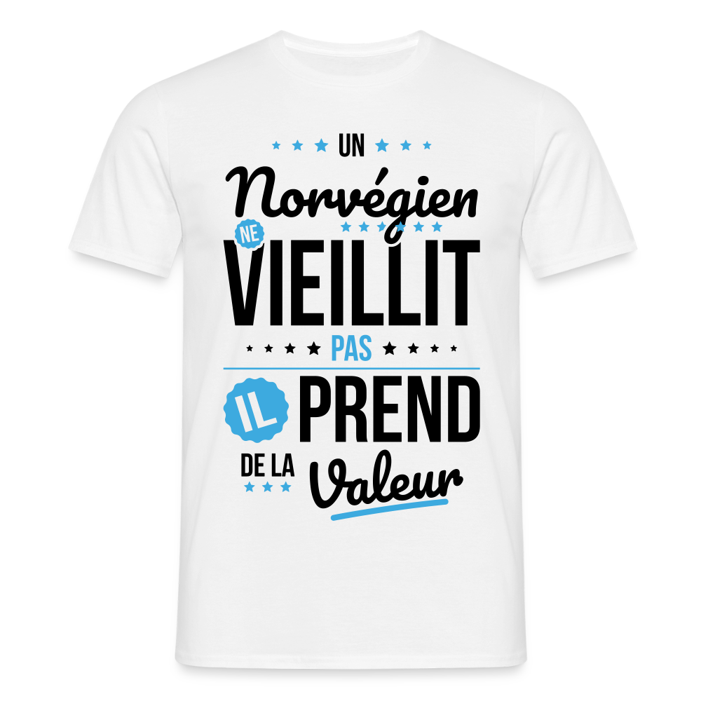 T-shirt Homme - Un Norvégien ne vieillit pas - blanc