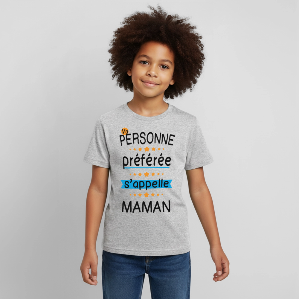 T-shirt enfant coloris clair - Personne préférée Maman - gris chiné