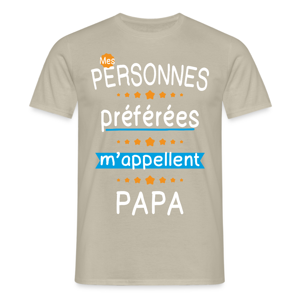 T-shirt Homme - Mes personnes préférées m'appellent Papa - beige sable