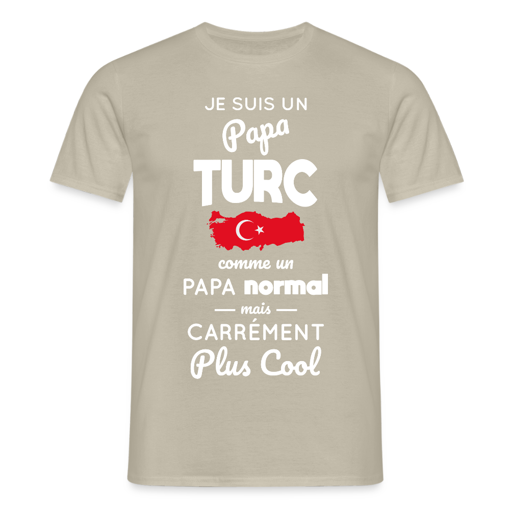 T-shirt Homme - Papa Turc Plus Cool - beige sable