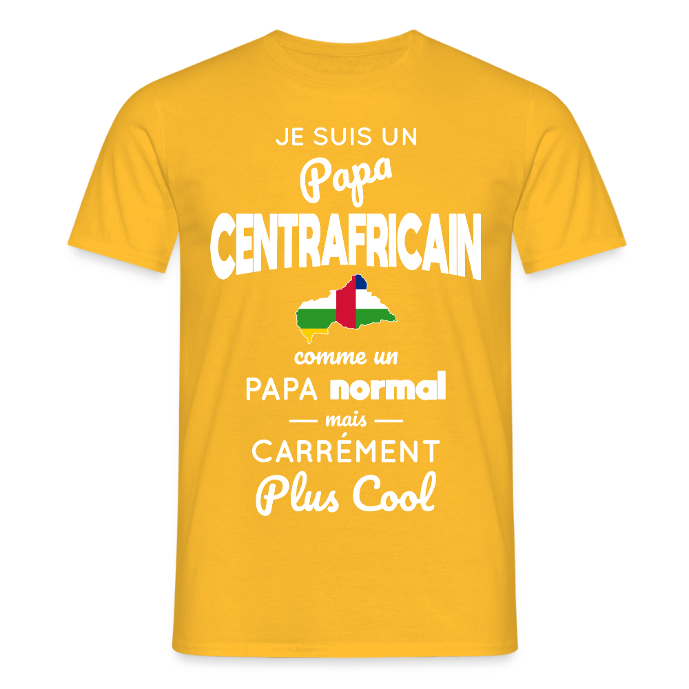 T-shirt Homme - Papa Centrafricain Plus Cool - jaune