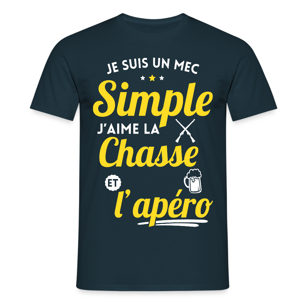 T-shirt Homme - J'aime la chasse et l'apéro - marine