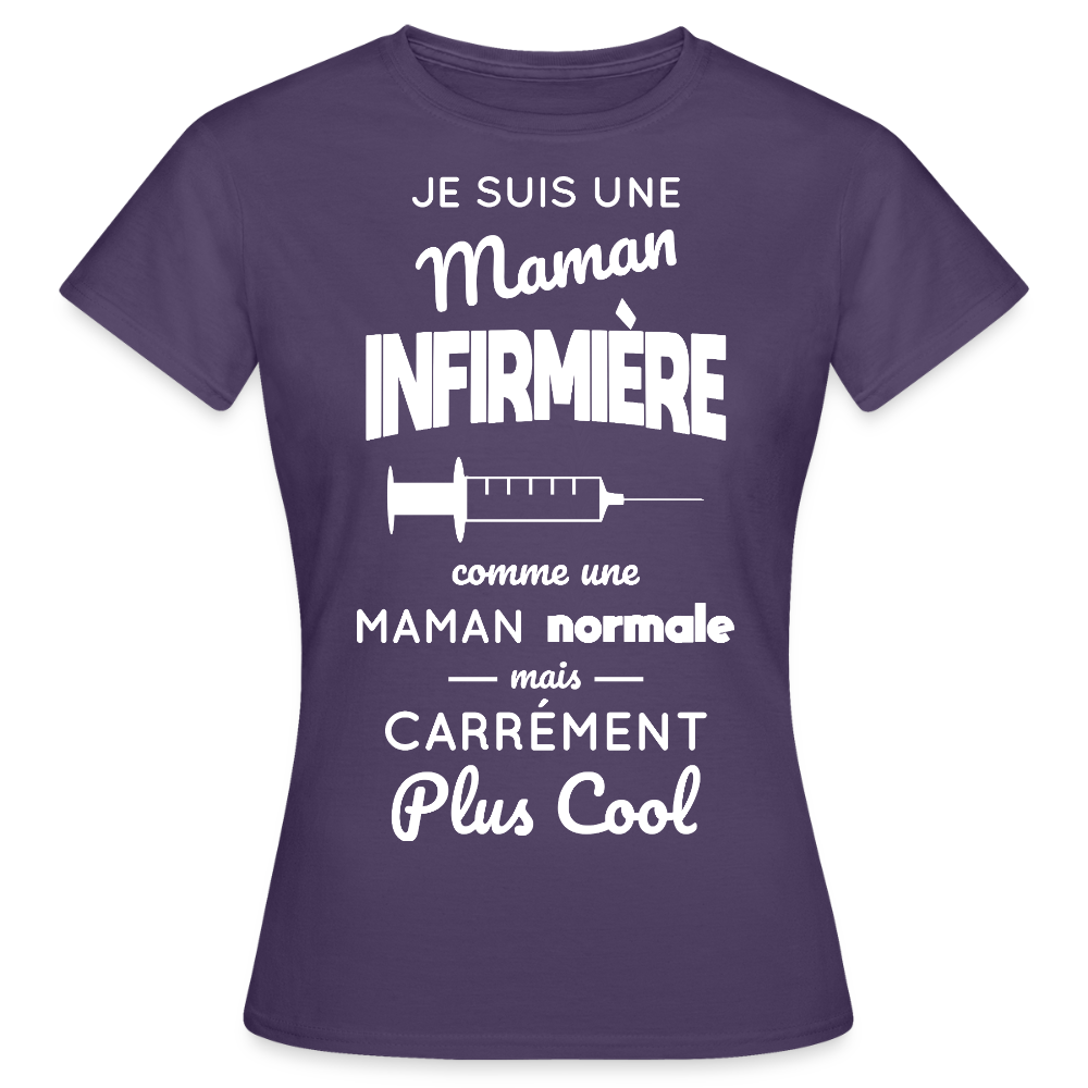 T-shirt Femme - Maman infirmière plus cool - violet foncé