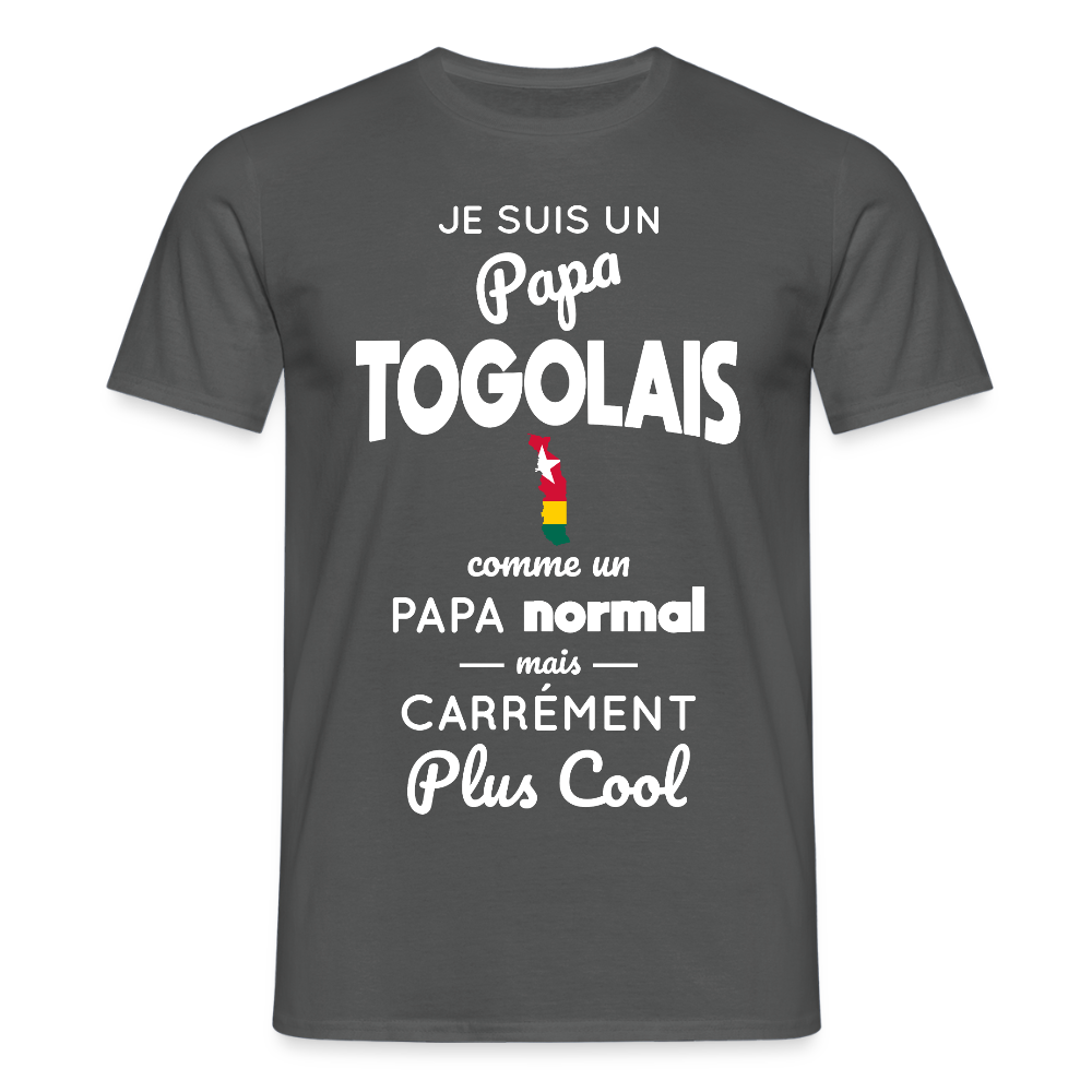 T-shirt Homme - Papa Togolais Plus Cool - charbon