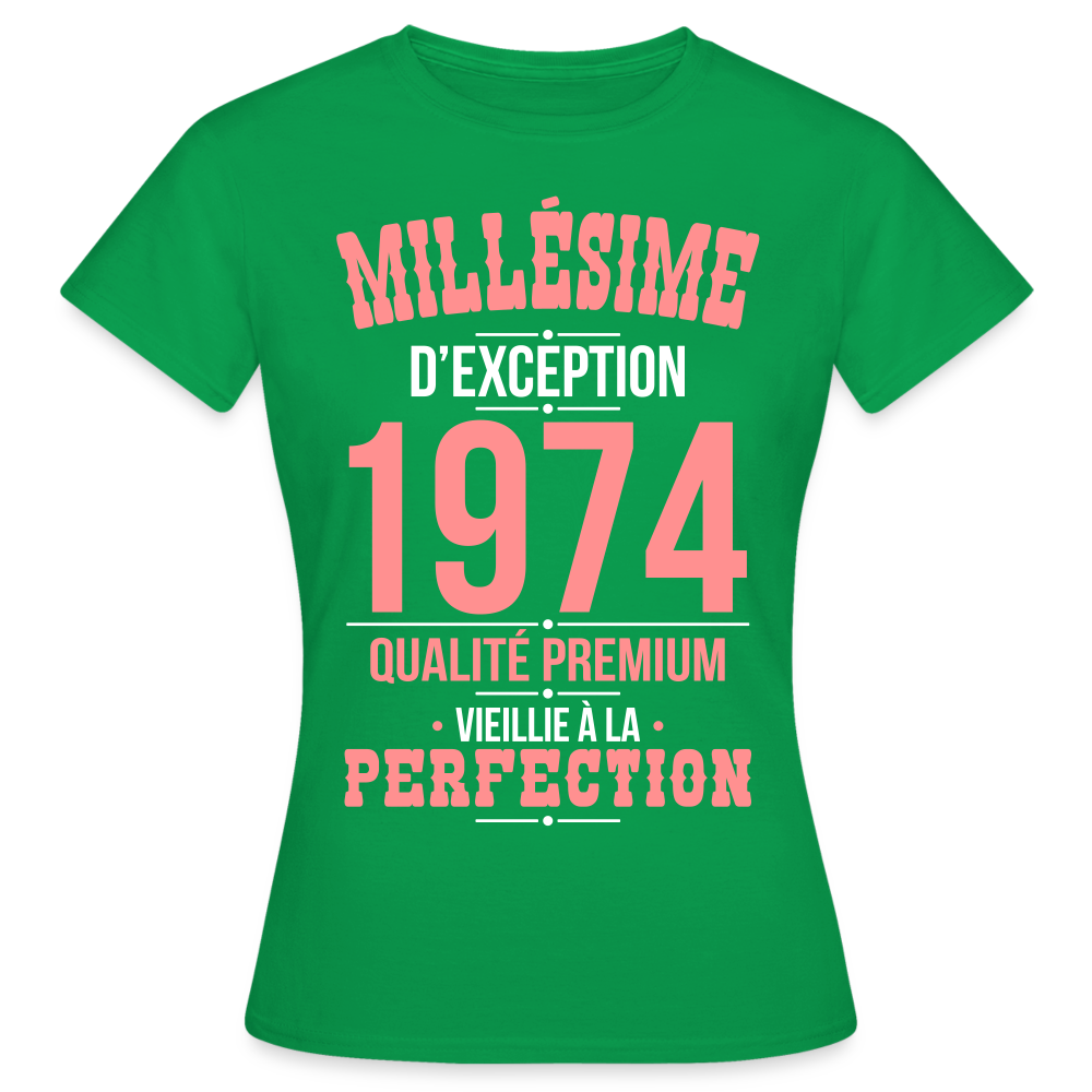 T-shirt Femme - Anniversaire 51 Ans - Millésime 1974 - vert