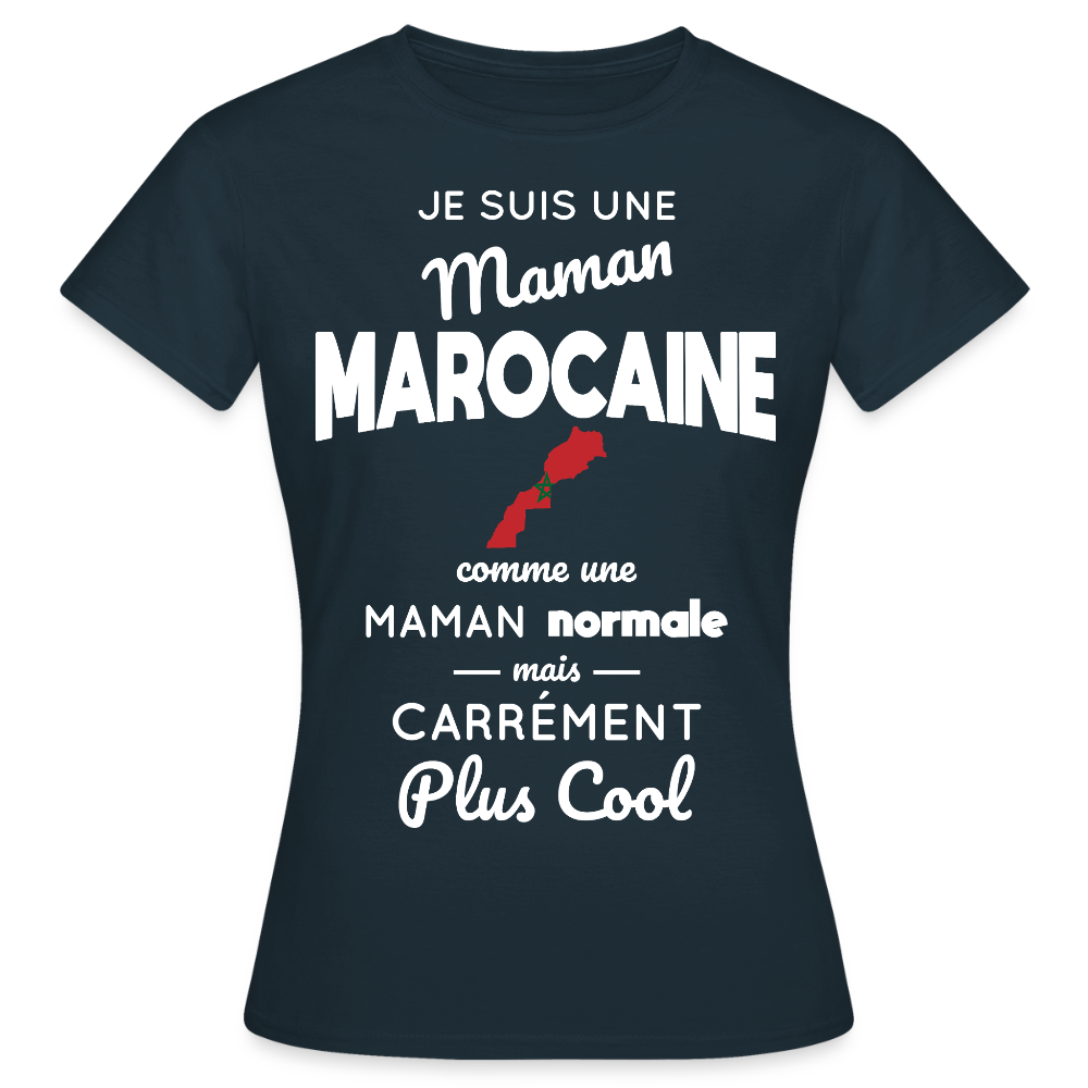 T-shirt Femme - Maman Marocaine plus cool - marine