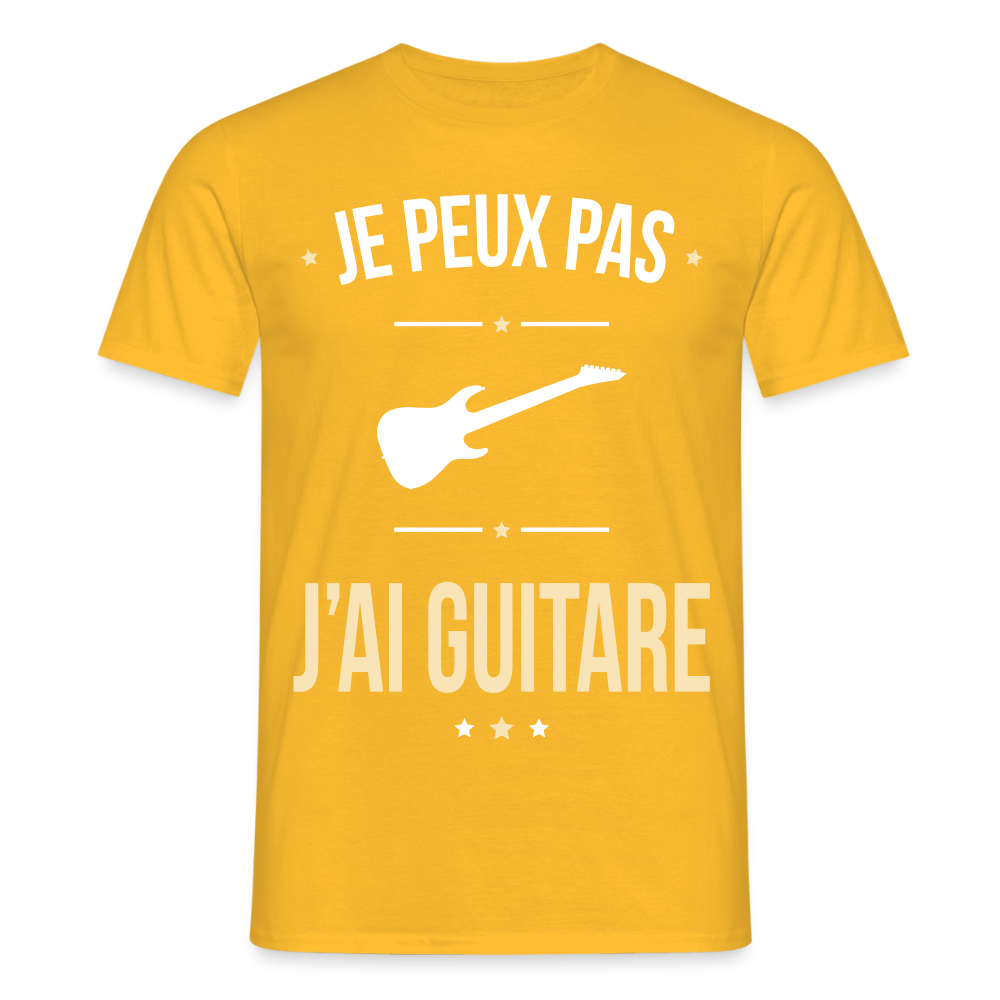 T-shirt Homme - Je peux pas j'ai Guitare - jaune