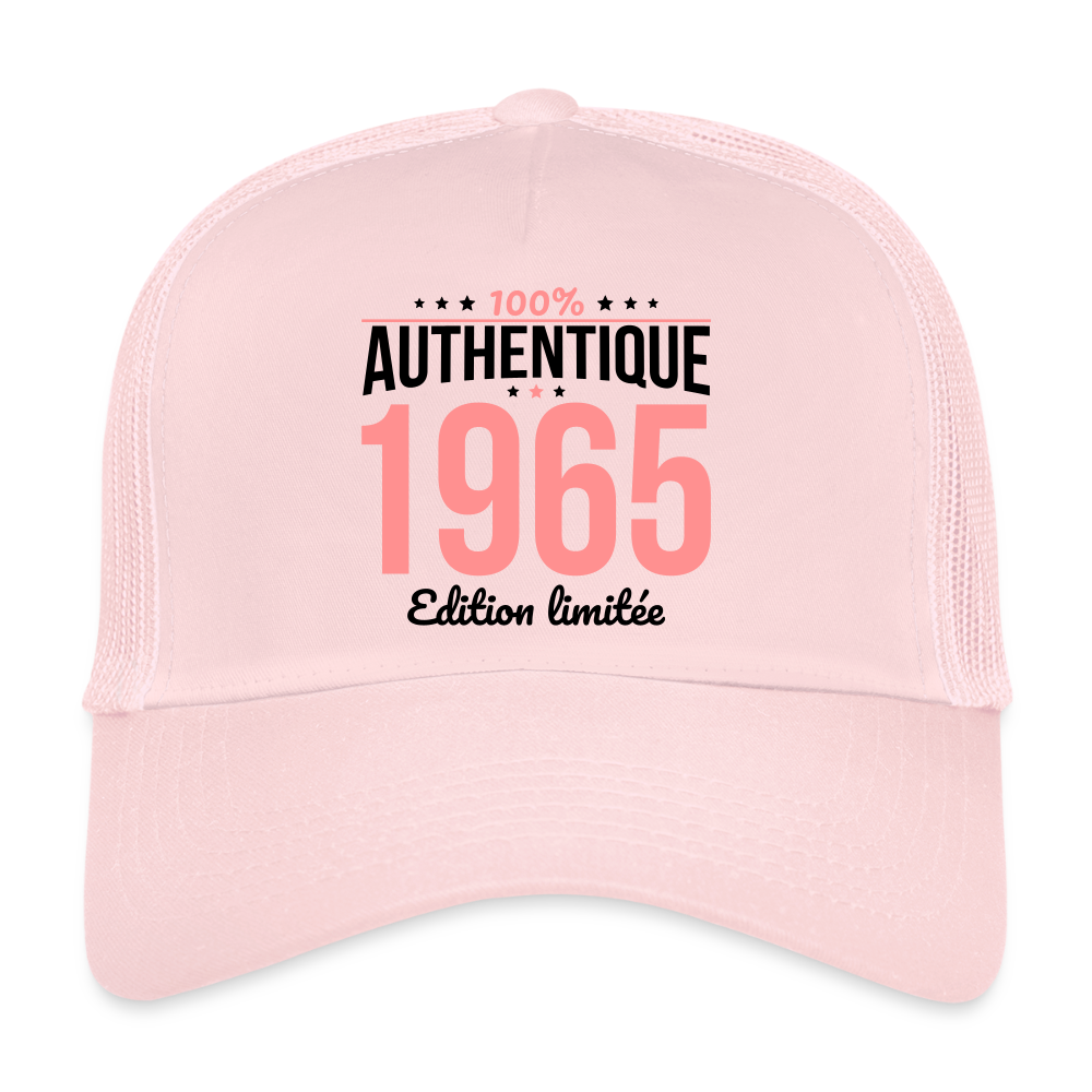 Casquette Trucker - Anniversaire 60 Ans - 100% Authentique 1965 - rose pâle