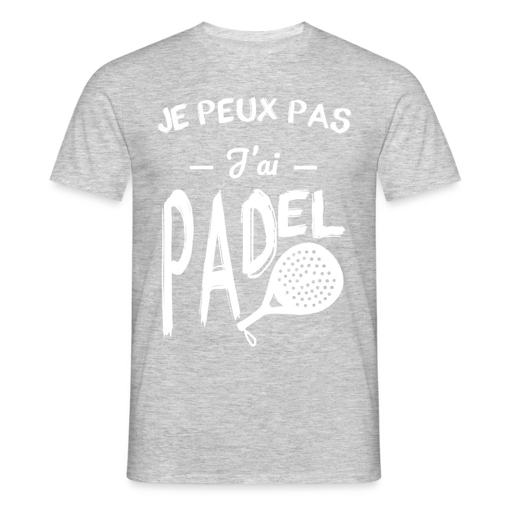 T-shirt padel Homme - Je peux pas j'ai padel - gris chiné