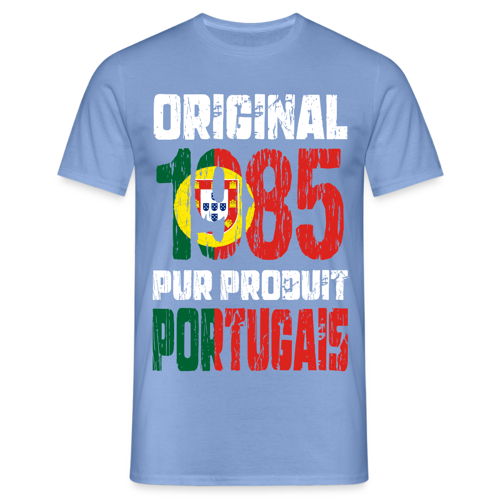 T-shirt Homme - Anniversaire 40 Ans - Original 1985 - Pur produit Portugais - carolina blue