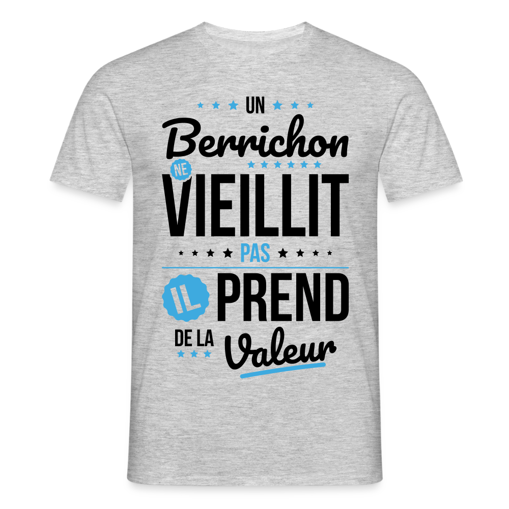 T-shirt Homme - Un Berrichon ne vieillit pas - gris chiné