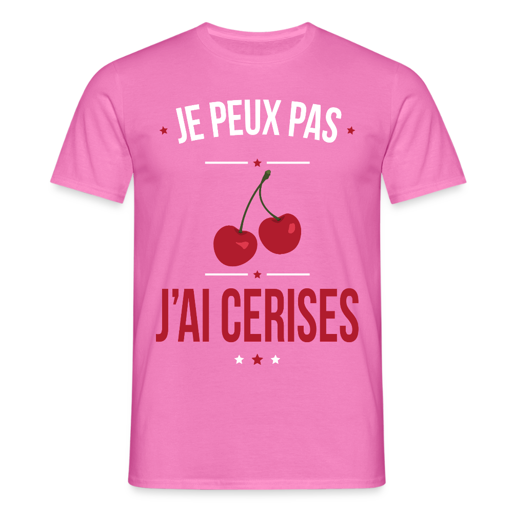 T-shirt Homme - Je peux pas j'ai cerises - rose